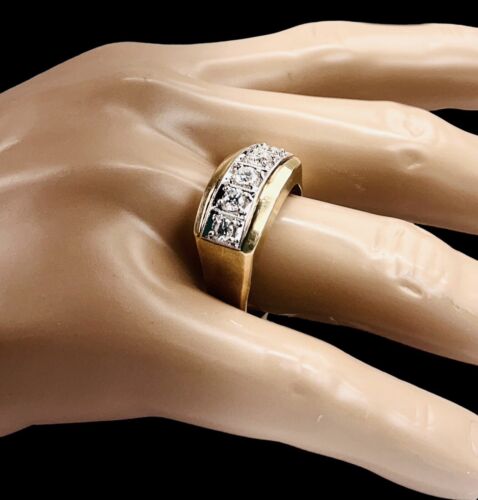¡Impresionante anillo de diamantes de oro amarillo de 14 quilates de 1,15 quilates talla 14 13,3 gramos! - Imagen 2 de 9