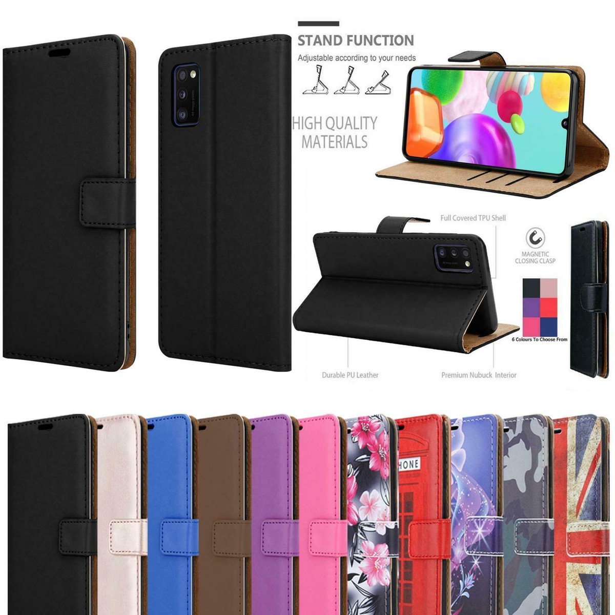 For Samsung Galaxy A31 Cover Stand Book Leather Wallet Phone Case