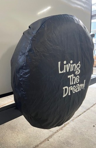 27 Inch 'LIVING THE DREAM' SPARE WHEEL COVER CARAVAN MOTORHOME RV CAMPER PARTS - Picture 3 of 5