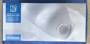Brookstone Tranquil Nature Sounds Bath Pillow, 13" W x 6" T x 5" D, EUC