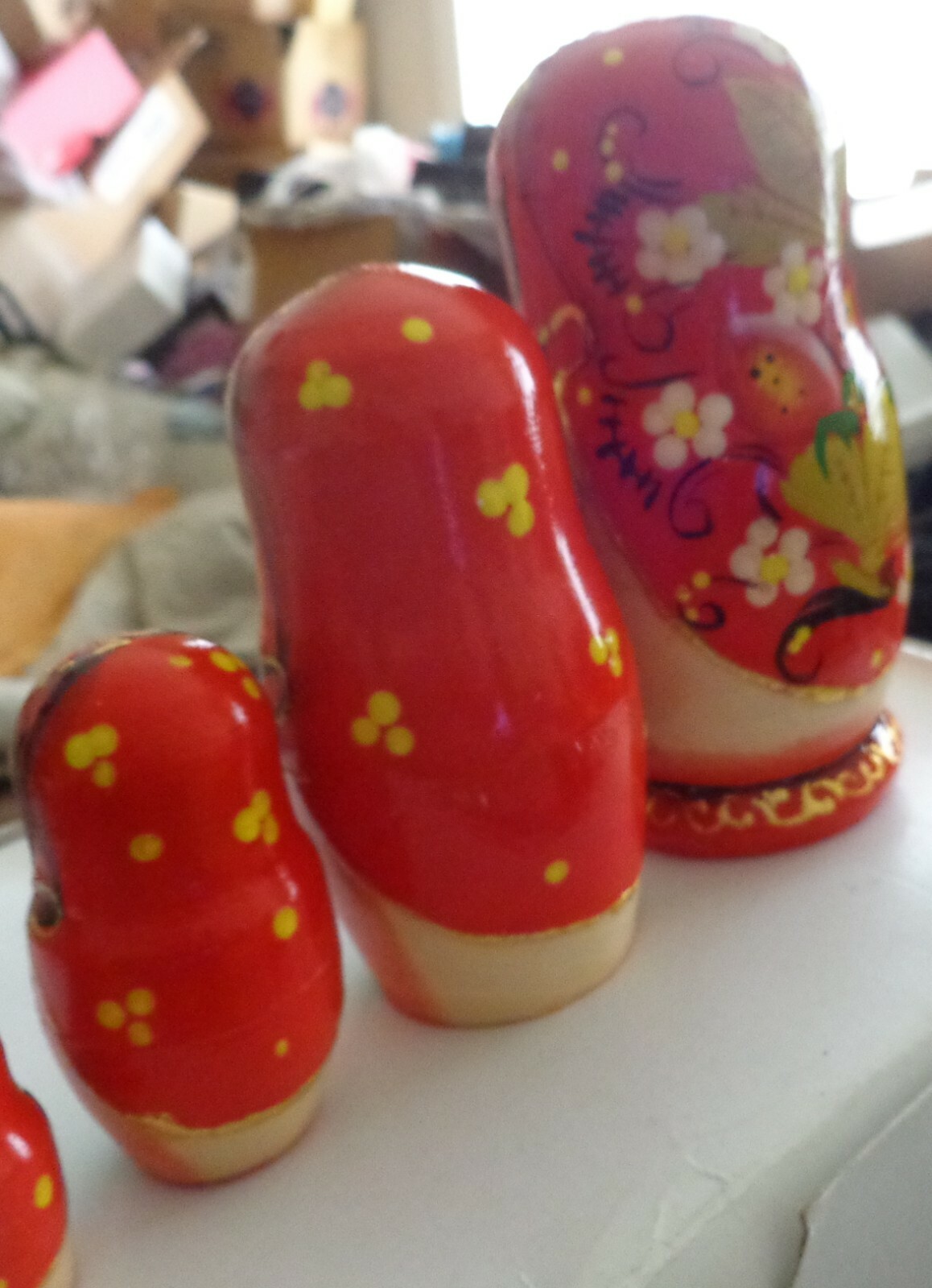WOOD Hand painted  RUSSIAN NESTING DOLL 5 PCS   ''MOSCOW'' 12 SM