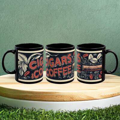 Cigars & Coffee Vintage Red Coffee Mug Starbucks Cup Home Decor Cigar Style Co.