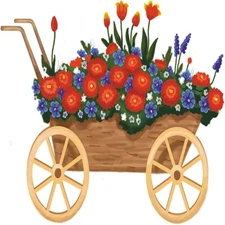 30 Custom Flower Cart Personalized Address Labels