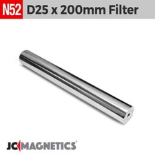 25mm X 200mm Stainless Steel 316 Magnetic Filter Separator Bar, N52 12000 Gauss