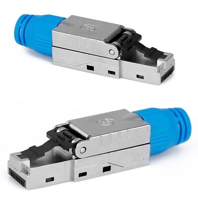 CAT 8 Metall Stecker werkzeuglos für Verlegekabel RJ45 40 Gbit/s 2000 MHz