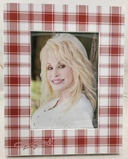 Dolly Parton 8x10 Picture Frame holds 5x7 Red Plaid Ltd Collection Farmhouse