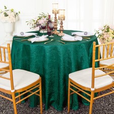 Wedding Linens Inc. 132" Taffeta Crinkle Crushed Round Tablecloths Table Covers