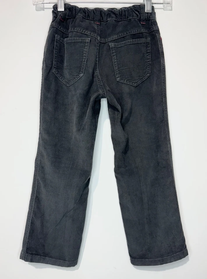 Hanna Andersson 男孩灯芯绒裤子 110 棉灰色口袋 抽绳 — 第 2/4 张图片