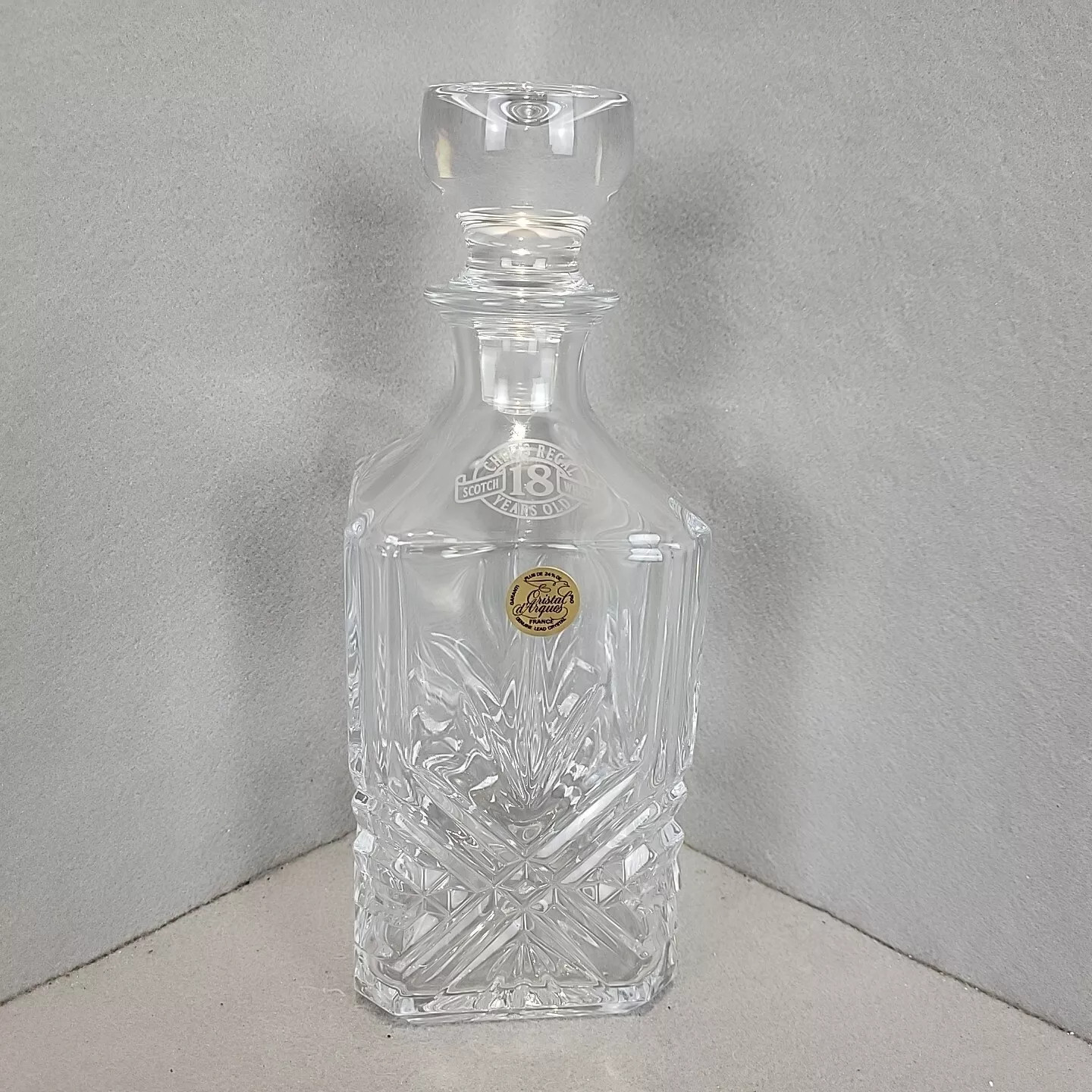 Crystal Decanter CHIVAS REGAL 18 YEARS OLD SCOTCH WHISKY Cristal d'Arques empty