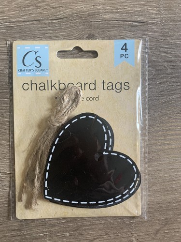 3 Packs Chalkboard Tags Large Heart Shape With Ties - Picture 2 of 3