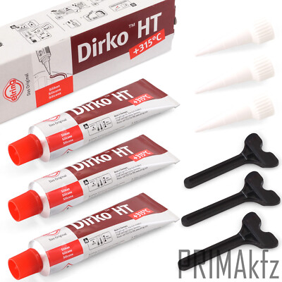 3x ELRING DIRKO HT 705.707 Silikon Dichtmasse ROT BIS 315°C 70 ml Tube