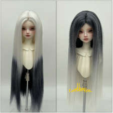 1/6 1/4 1/3 Uncle BJD Doll Long Straight Wig Center Parting Gradient White Black