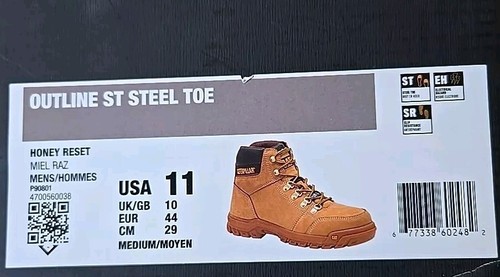 Man's Boots Caterpillar Outline Steel Toe Work Boot Size 11M Honey Reset - Picture 7 of 7