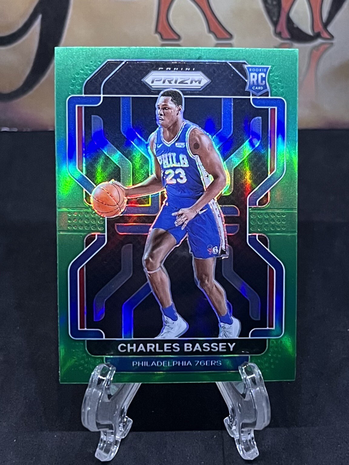 2021-22 Panini Prizm Charles Bassey RC #304 Green Prizm Philadelphia 76ers