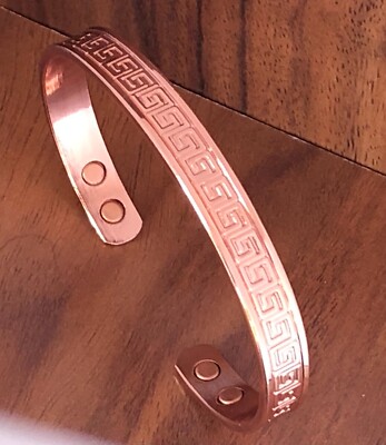 Aztec Pure Copper Magnetic Bracelet Arthritis Pain Therapy Energy Cuff Bangle