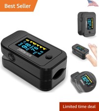 Dual Color OLED Pulse Oximeter - Highly Accurate - Case, Batteries, Lanyard