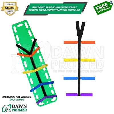 Backboard Spine Board Stretcher Immobilization Color Coded Spider Straps EMT/EMS - Photo 1/4