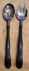 Gorham 1870’s Antique Sterling Silver & Ebony 12" Salad Servers Spoon & Fork