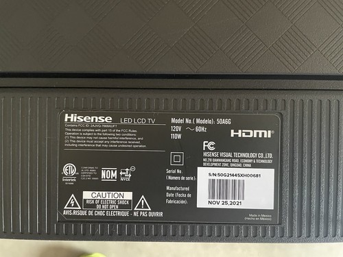 Hisense 50U6G 50A6G Key Controller/ IR Sensor Board 284042 - Picture 3 of 3