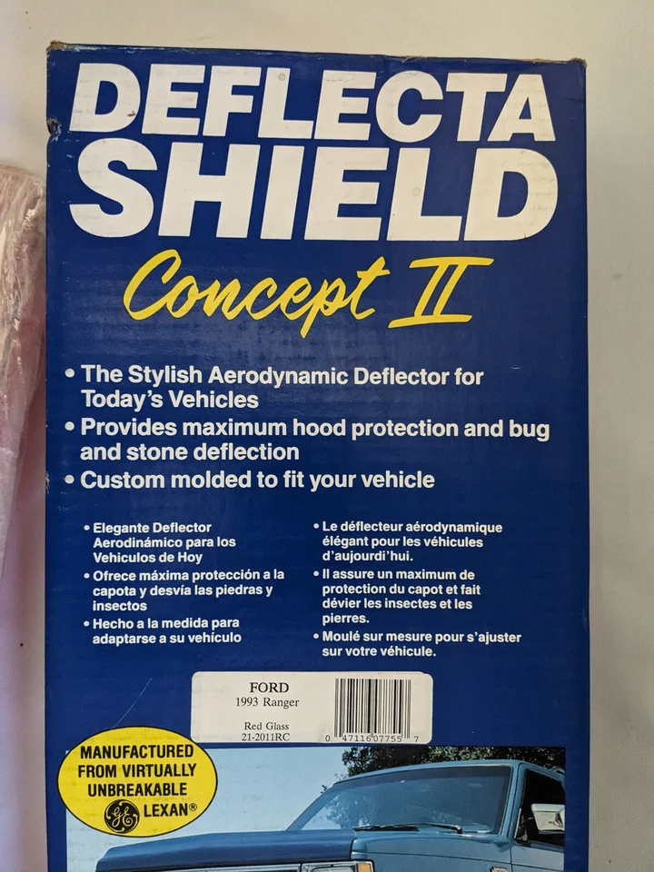 RED Lexan Front Hood Air Delector Bug Shield for 1993-1997 Ford Ranger - Изображение 4 из 4