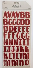 Red Glitter Alphabet Letters & Numbers Scrapbooking Stickers By The Paper Studio