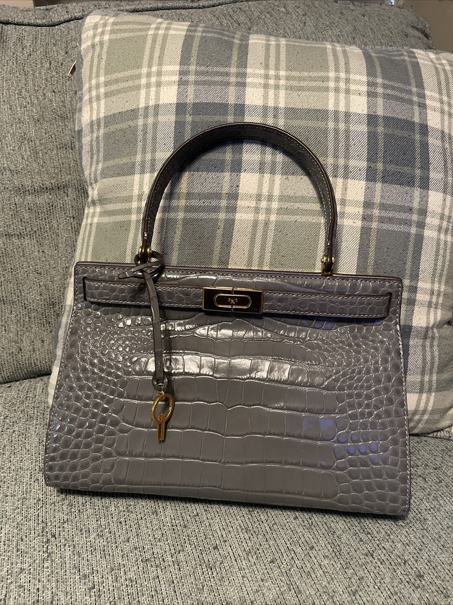 TORY BURCH 158073111 関税送料込 TORY BURCH Lee Radziwill Embossed Small Bag 75311 Zinc MSRP