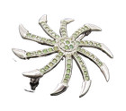 Ninja Peridot Star Bladed Ends Bp10625 925 Sterling Silver Vintage Brooch Pin