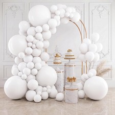 154pcs White Balloons Different Sizes 18 12 10 5 Inch Latex Balloons Garland ...