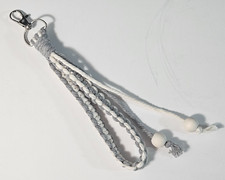 Macrame Wristlet Keychain Keyring Handmade Swivel Clasp Hook Boho Backpack Purse