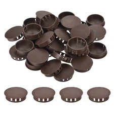 64Pcs 42mm Brown Nylon Plastic Round Locking Hole Plugs Insert End Caps