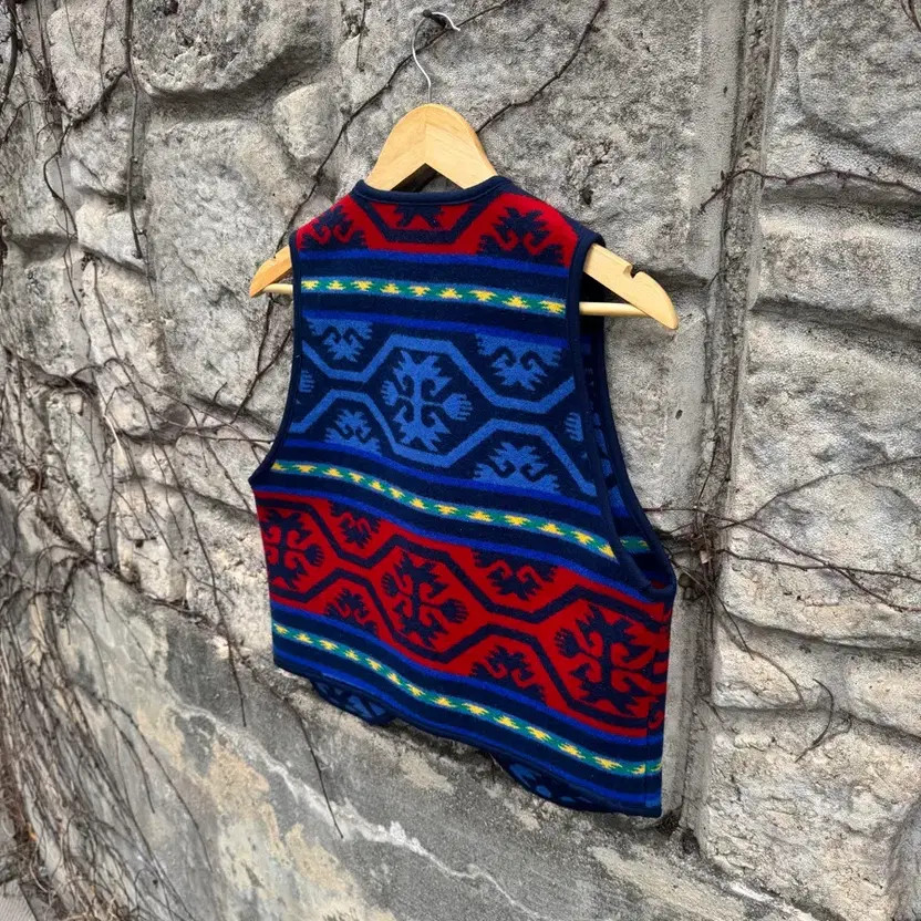 80s Pendleton Vintage Native Pattern Wool Vest M - image 6
