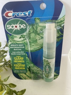 CREST SCOPE Breath Mist/Spray Long Lasting Mint 4 pk 0.24fl oz each NEW