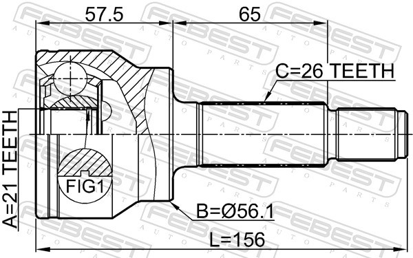 Rear|Wheel Side FEBEST 3510-NL3R Joint Kit, drive shaft for GEELY