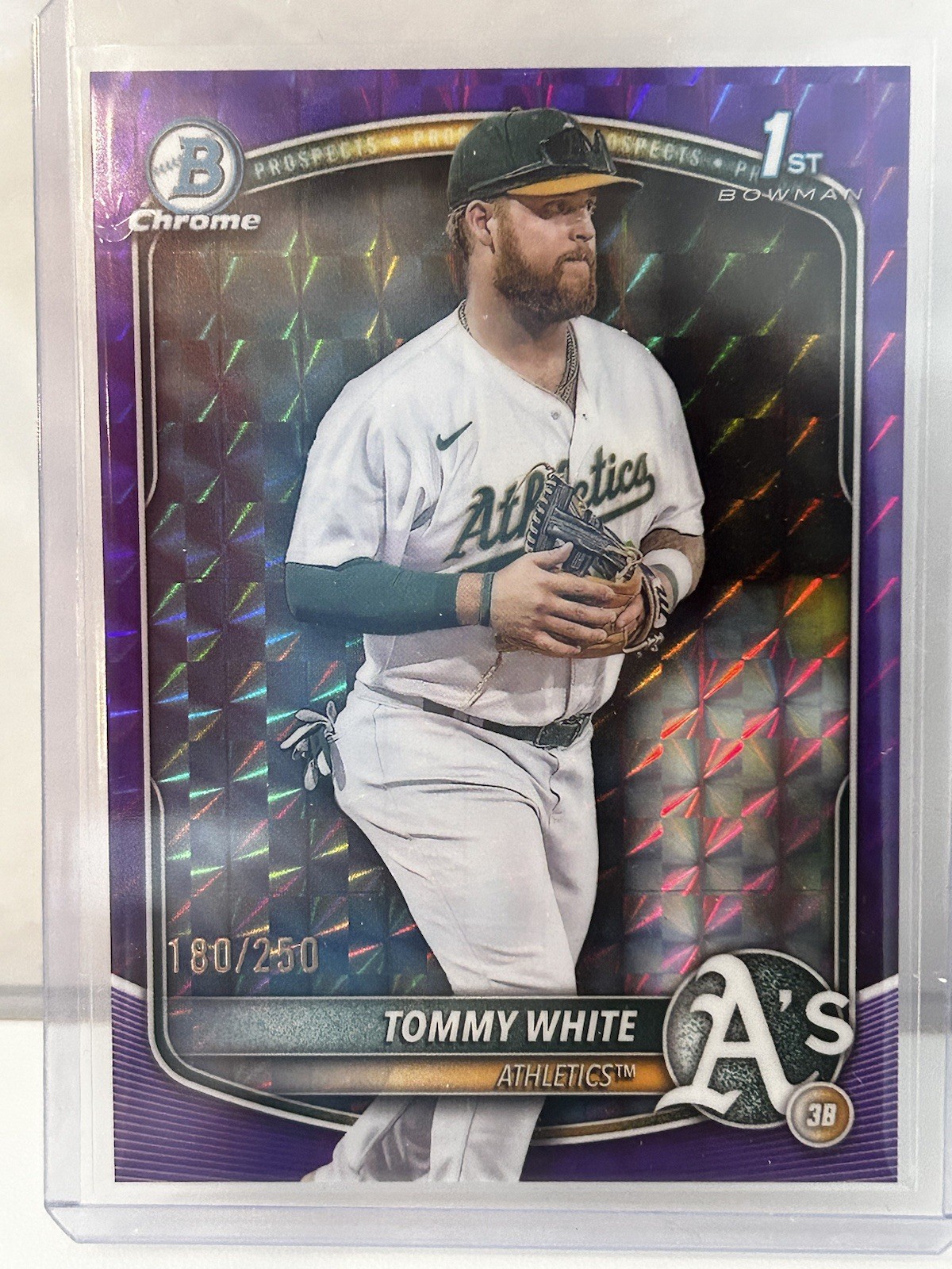 2025 Bowman Chrome Tommy White 1st Bowman Purple Refractor 180/250 Athletics
