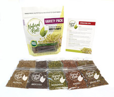 Variety Pack Sprouting Seeds Broccoli, Alfalfa, Radish, Mung Beans Salad Mix f