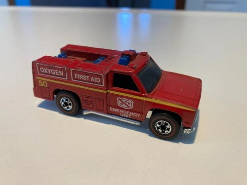 Hot Wheels Redline Emergency Red Fire Truck Rare VHTF First Aid Vintage Chase