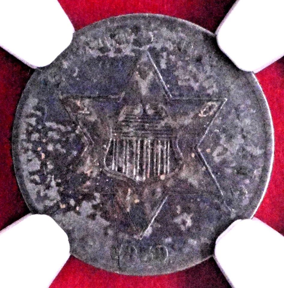 NGC XF! 1859 THREE CENT SILVER - Image 2 of 3