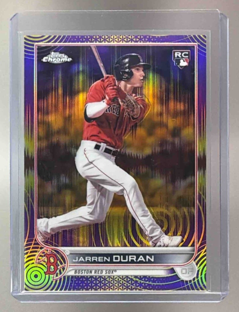 2022 Topps Chrome Sonic Jarren Duran #113 Purple/Yellow Pulse Refractor /299 RC