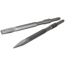 XtremepowerUS 2-Pieces Point Flat Concrete Chisels for Demolition Jack Hammer