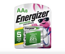 Energizer Recharge Batteries AA 8 Pack Rechargeable Universal New Free Shipping
