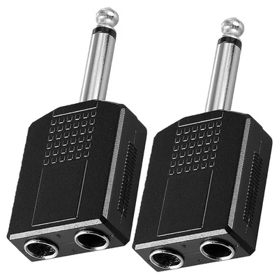 2 Pcs Mono Plug Connectors Male Female Audio Adapter Video Speaker Adapter - Image 1 of 4