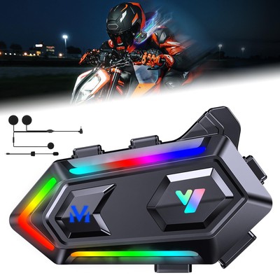Motorcycle Helmet Headset - Cool RGB Dazzling Lights, High Battery Life Motor...