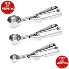 Ice Cream Scoop, 3Pcs Cookie Scoop Set, Small/Medium/Large stainless steel Scoop