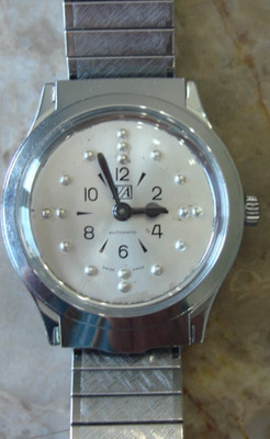 VA Braille 25 Jewel Swiss Automatic ETA 2750 Low Vision Incabloc wristwatch