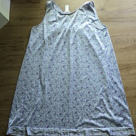 Vintage Vanity Fair 30-107 Nylon Nightgown Lingerie Blue And Purple Sz Lg 