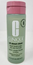 Clinique All About Clean Liquid Facial Soap Oily Skin 6.7oz Unisex New