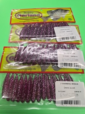 Bobby Garland 2 Inch Swimming Minnow 3 Pack Total Of 54Baits Color (Grape Silver