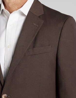 $395 NAUTICA Men's Brown Modern Fit Stretch 2 Piece Suit 40R