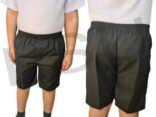 Plus Fit Jungen Schulshorts stabil voll elastisch Pull-On-Stil grau & schwarz - Bild 7 von 8