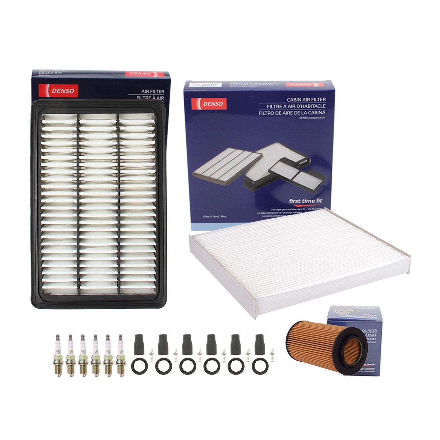 Denso Tune Up Kit NGK 6 Spark Plugs  Boots Kit for Santa Fe 3.3L V6 Vin E 07-09